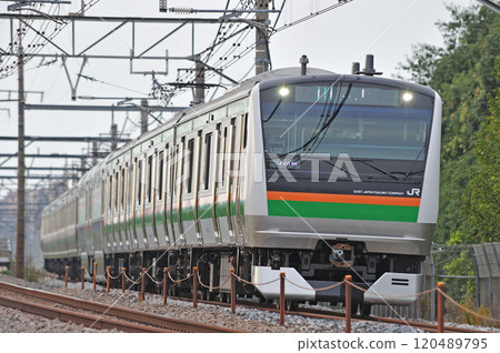 Takasaki Line Honjo-Okabe JR East E233 series 3000 series L02 train (Takasaki) 120489795