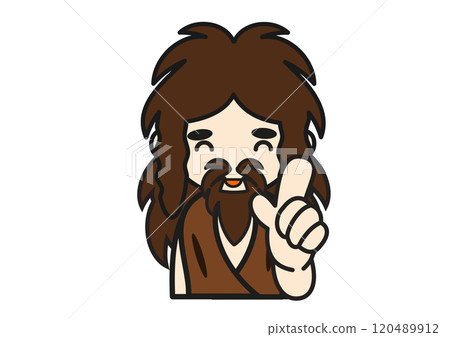 指向姿勢的史前人 120489912