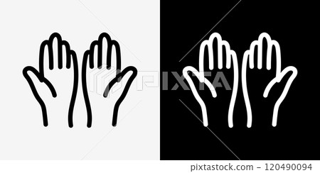 Hand drawn hands, hand sign icon set Hand drawn hands, hand sign icon set 120490094
