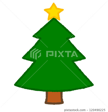 一棵簡單的聖誕樹的插圖 120490225