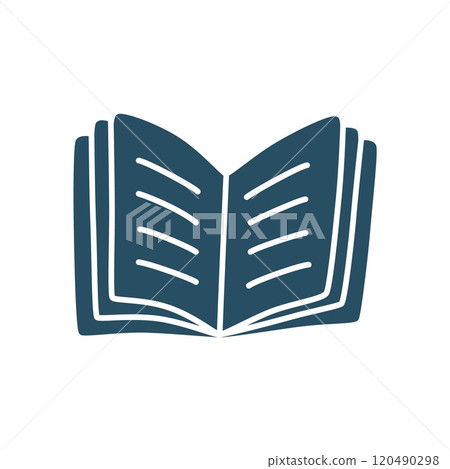 Doodle book icon hand drawn in minimalistic style. Knowledge symbol Doodle book icon hand drawn in minimalistic style. Knowledge symbol 120490298