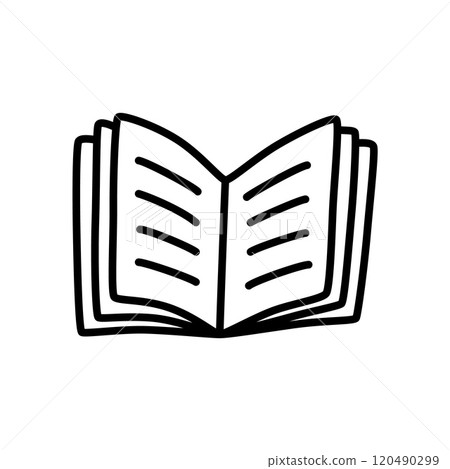 Doodle book icon freehand drawn with thin line in minimalistic style Doodle book icon freehand drawn with thin line in minimalistic style 120490299
