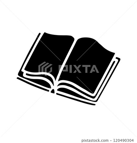 Doodle book icon freehand drawn with thin line in minimalistic style 120490304