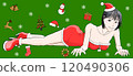 Girl lying on the floor in sexy Santa Claus cosplay 111 120490306