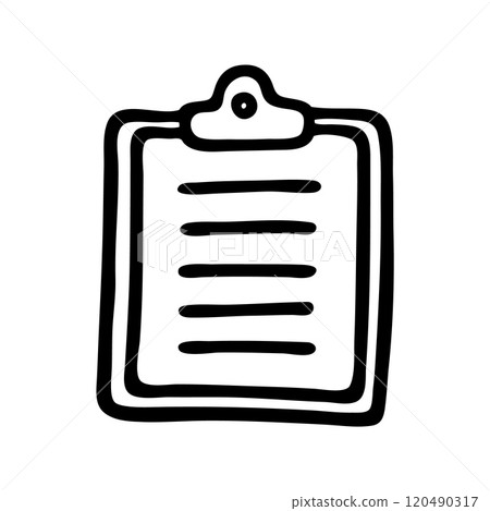 Doodle Clipboard icon. Infographic symbol. Line art style graphic design element Doodle Clipboard icon. Infographic symbol. Line art style graphic design element 120490317