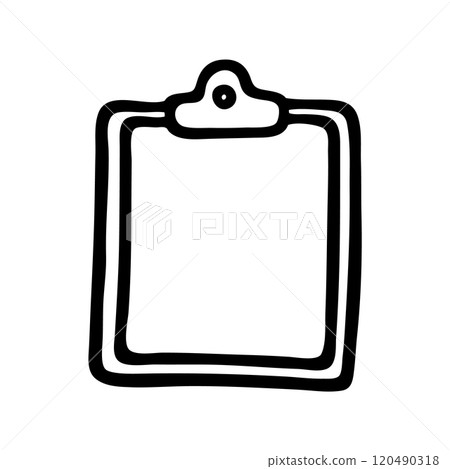 Doodle Clipboard icon. Infographic symbol. Line art style graphic design element Doodle Clipboard icon. Infographic symbol. Line art style graphic design element 120490318