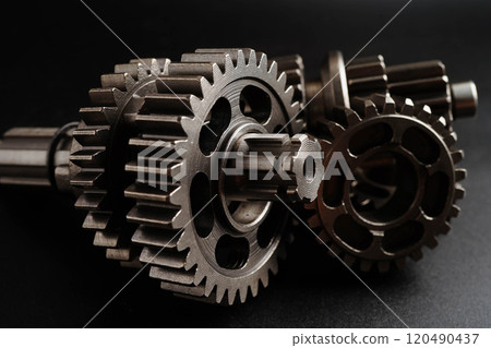 Metal gear wheel engine car and bike, mechanic industry. Metal gear wheel engine car and bike, mechanic industry. 120490437