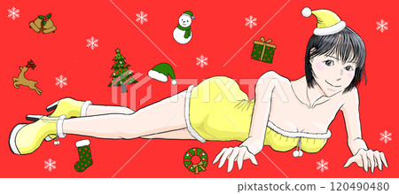 Girl lying on the floor in sexy Santa Claus cosplay 114 Girl lying on the floor in sexy Santa Claus cosplay 114 120490480