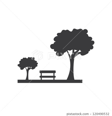 Park tree and bench 120490532