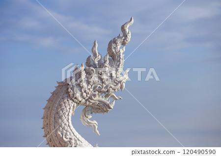 king naga thai dragon statue on a bluesky background 120490590
