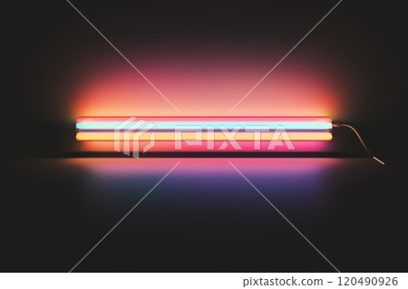 Neon Rectangle with Rainbow Gradient Effect 120490926