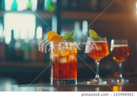 Refreshing Alcoholic Cocktails for Summer Gatherings 120490981
