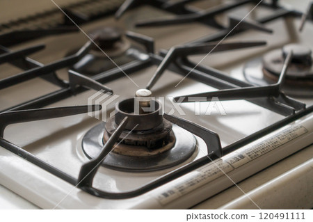 Old gas stove with oil stains Old gas stove with oil stains 120491111