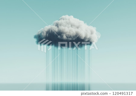 Surreal Cloud with Digital Rain Effect 120491317