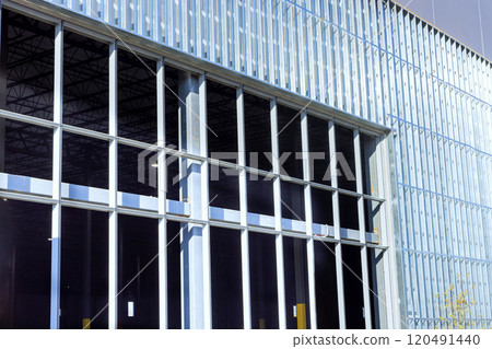 In construction of large commercial building, steel beams profiles are utilized In construction of large commercial building, steel beams profiles are utilized 120491440