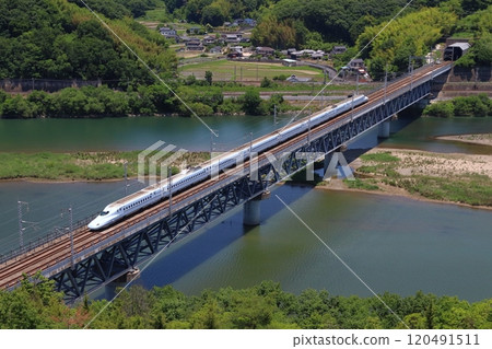 鮮綠色山陽新幹線N700系8節編組列車（瑞穗/櫻花車） 120491511