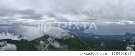 Wide landscape panorama of Ometepe island 120491657