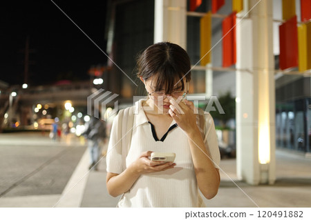 Asian Woman with Smart Phone 120491882