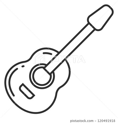 Guitar line icon. String music instrument symbol 120491918