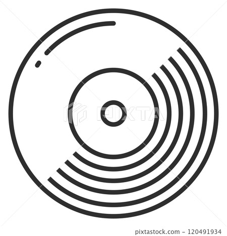 Vinyl disc line icon. Vintage music symbol 120491934