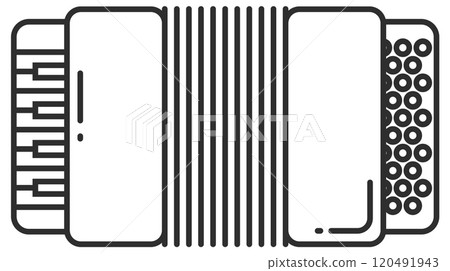 Accordion line icon. Concert music instrument symbol 120491943