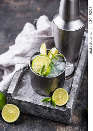 Moscow mule cocktail in mug Moscow mule cocktail in mug 120492024