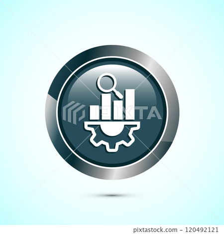Data analytics icon design illustration. Market research, analytic icon, Button design 120492121