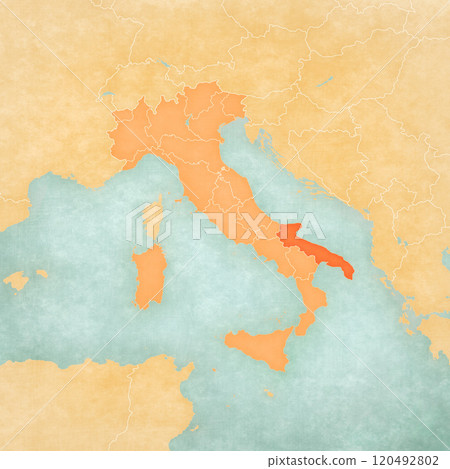 Map of Italy - Apulia 120492802