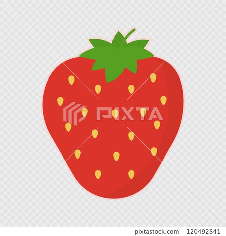 Cartoon single strawberry. Vector illustration. 120492841