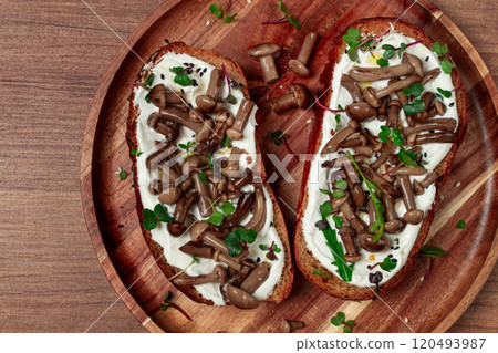 sandwiches with cream cheese and pickled honeydew, healthy breakfast, homemade, sandwiches with cream cheese and pickled honeydew, healthy breakfast, homemade, 120493987