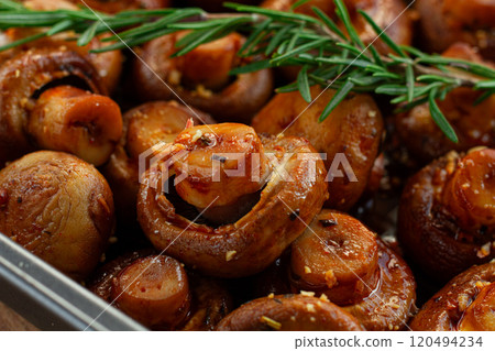 fried mushrooms, with spices, in soy sauce, vegetarian food, homemade, no people, fried mushrooms, with spices, in soy sauce, vegetarian food, homemade, no people, 120494234