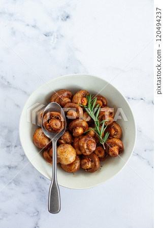 fried mushrooms, with spices, in soy sauce, vegetarian food, homemade, no people, fried mushrooms, with spices, in soy sauce, vegetarian food, homemade, no people, 120494237