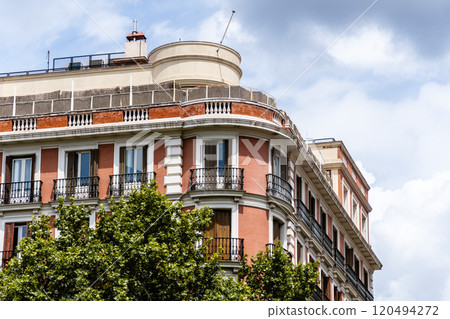 Old Luxury Residential Buildings in Gran Via and Barquillo area in Madrid Old Luxury Residential Buildings in Gran Via and Barquillo area in Madrid 120494272
