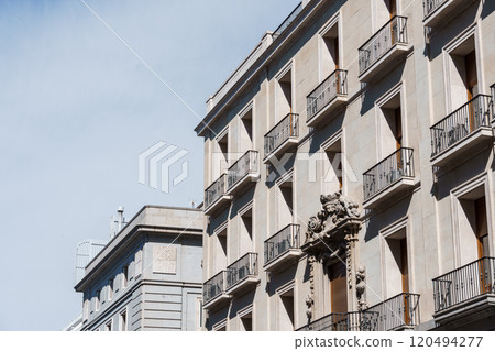 Old Luxury Residential Buildings in Gran Via and Barquillo area in Madrid Old Luxury Residential Buildings in Gran Via and Barquillo area in Madrid 120494277