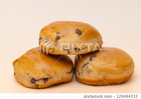 buns with chocolate drops buns with chocolate drops 120494333