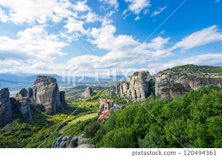 landscape of Meteora rocks 120494361