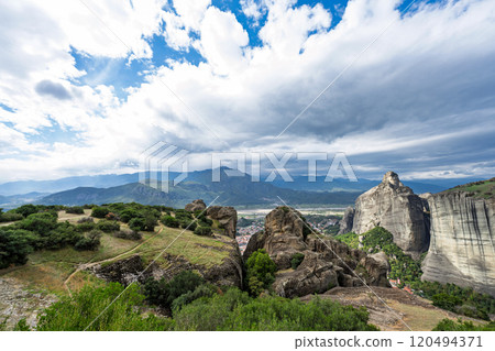 landscape of Meteora rocks 120494371