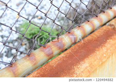 Rust of metals. Corrosion of metal. Rust and corrosion in the weld. Corrosive Rust on old iron, grunge rust texture, Rush on metal fence or structure of old fence. 120494882