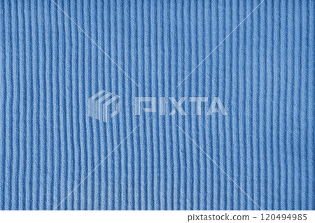 Jersey textile background , blue striped ridge tricot fabric, cloth surface Jersey textile background , blue striped ridge tricot fabric, cloth surface 120494985
