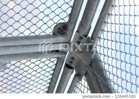 Close up structure of Chain link fence, Steel wire mesh. Close up structure of Chain link fence, Steel wire mesh. 120495183