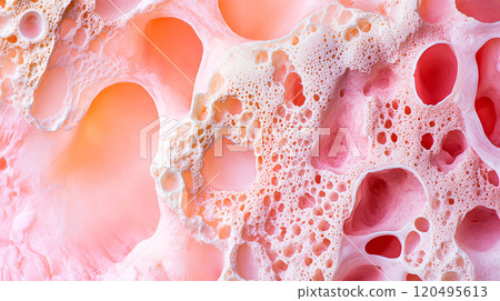 Foamy and Textured Pink Skincare Product Close-Up 120495613
