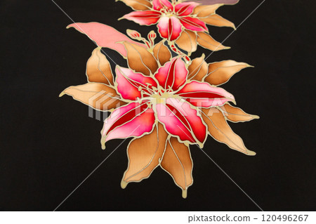 Batik design motif and pattern. traditional Malaysian fabric 120496267