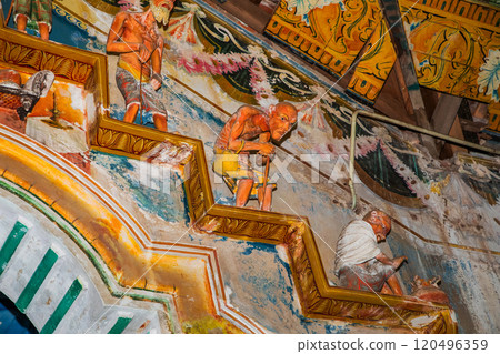 figures depicting entire history Buddha, starting from birth. 120496359