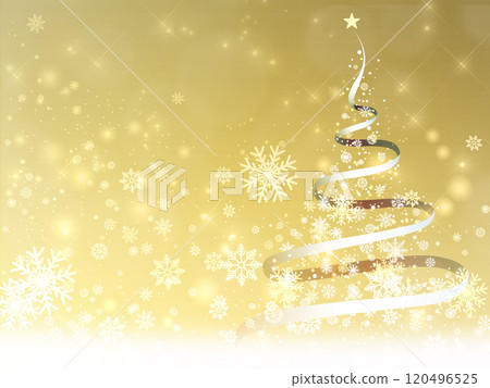 Christmas tree illustration background with snowflakes 120496525