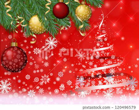 Red Christmas tree and sparkling background Red Christmas tree and sparkling background 120496579
