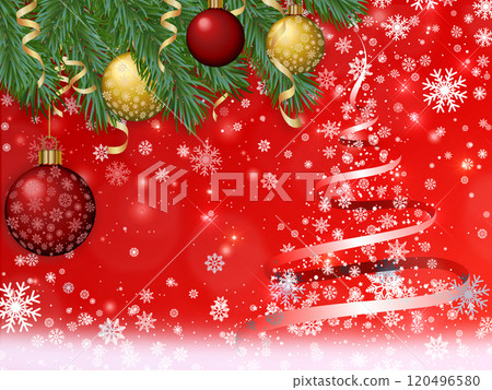 Red Christmas tree and sparkling background 120496580