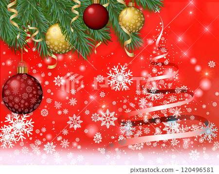 Red Christmas tree and sparkling background Red Christmas tree and sparkling background 120496581