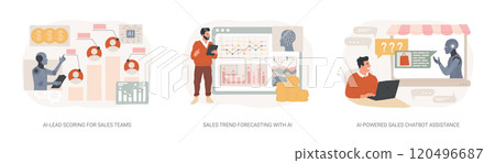Artificial Intelligence in Sales abstract concept vector illustrations. 120496687