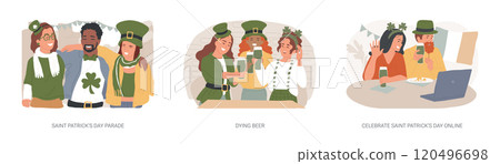 Saint Patricks Day isolated cartoon vector illustrations se Saint Patricks Day isolated cartoon vector illustrations se 120496698