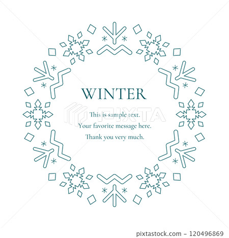 A winter decorative frame with a snowflake and light motif. A luxurious border design. A winter decorative frame with a snowflake and light motif. A luxurious border design. 120496869